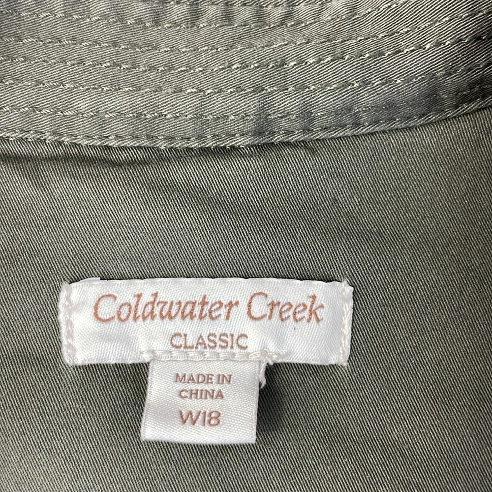 Coldwater Creek Women’s  Army Green Belted Utility Jacket, Size 18 - Picture 5 of 14